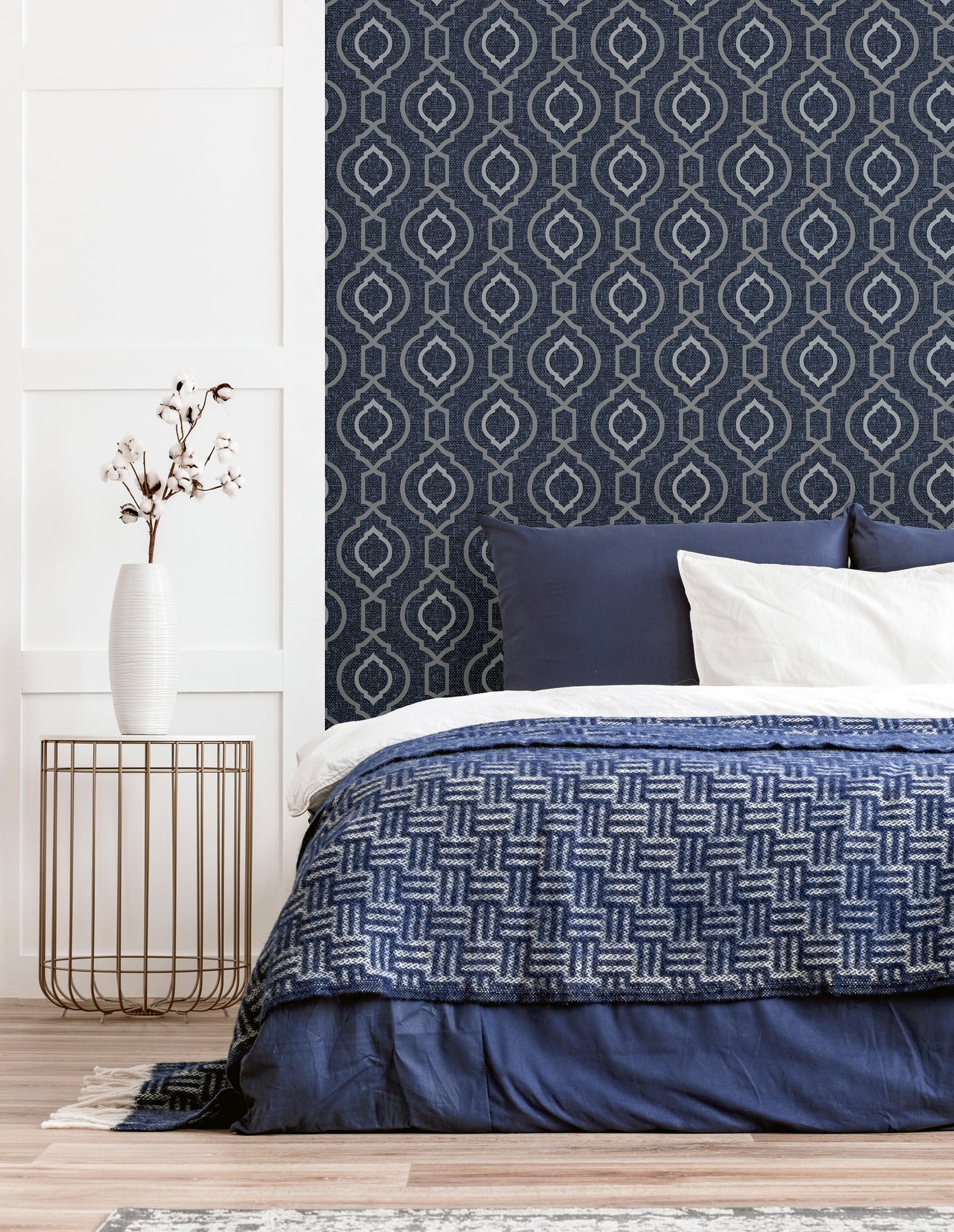Calico Trellis Navy 921402 by Arthouse