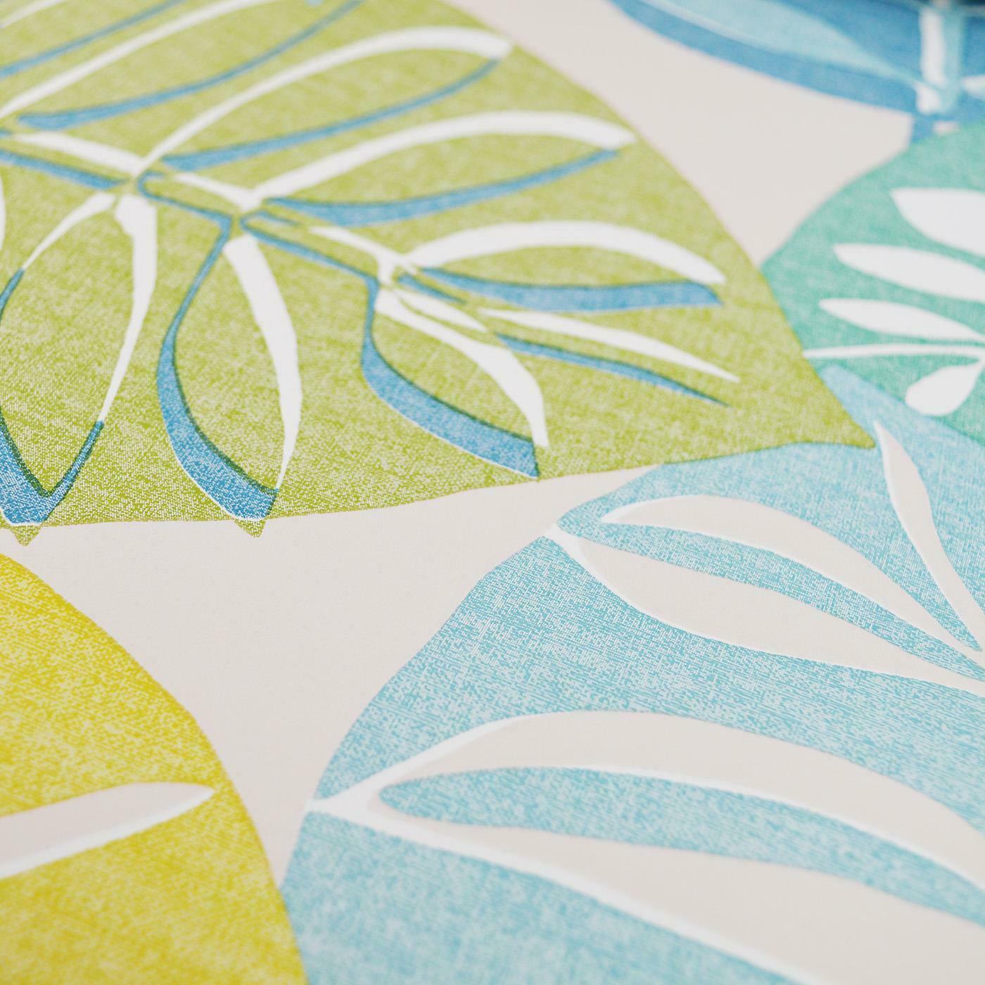 Stamped Leafs Teal A47303 by Grandeco