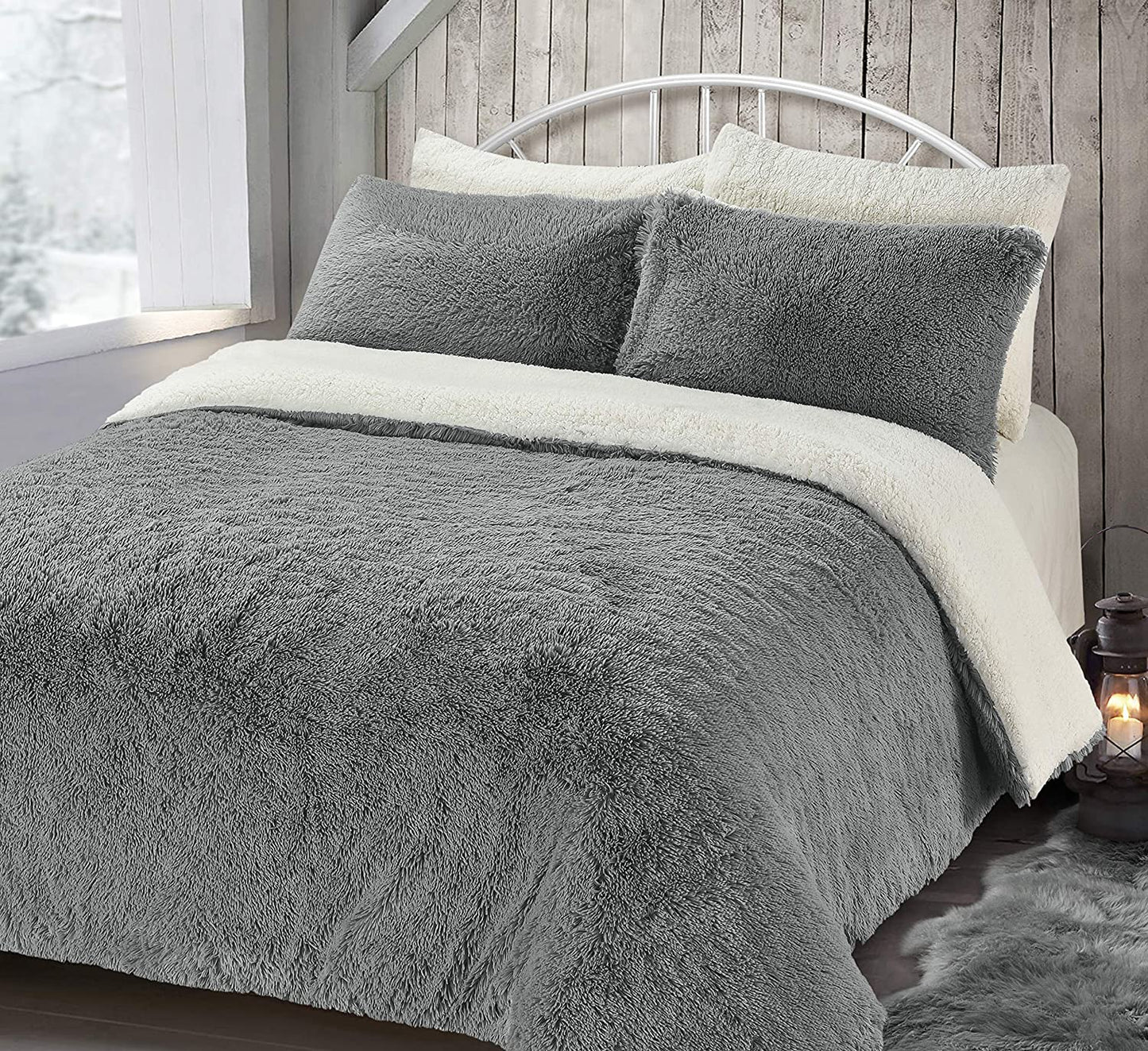 Alaska Faux Fur Sherpa Duvet Cover Set
