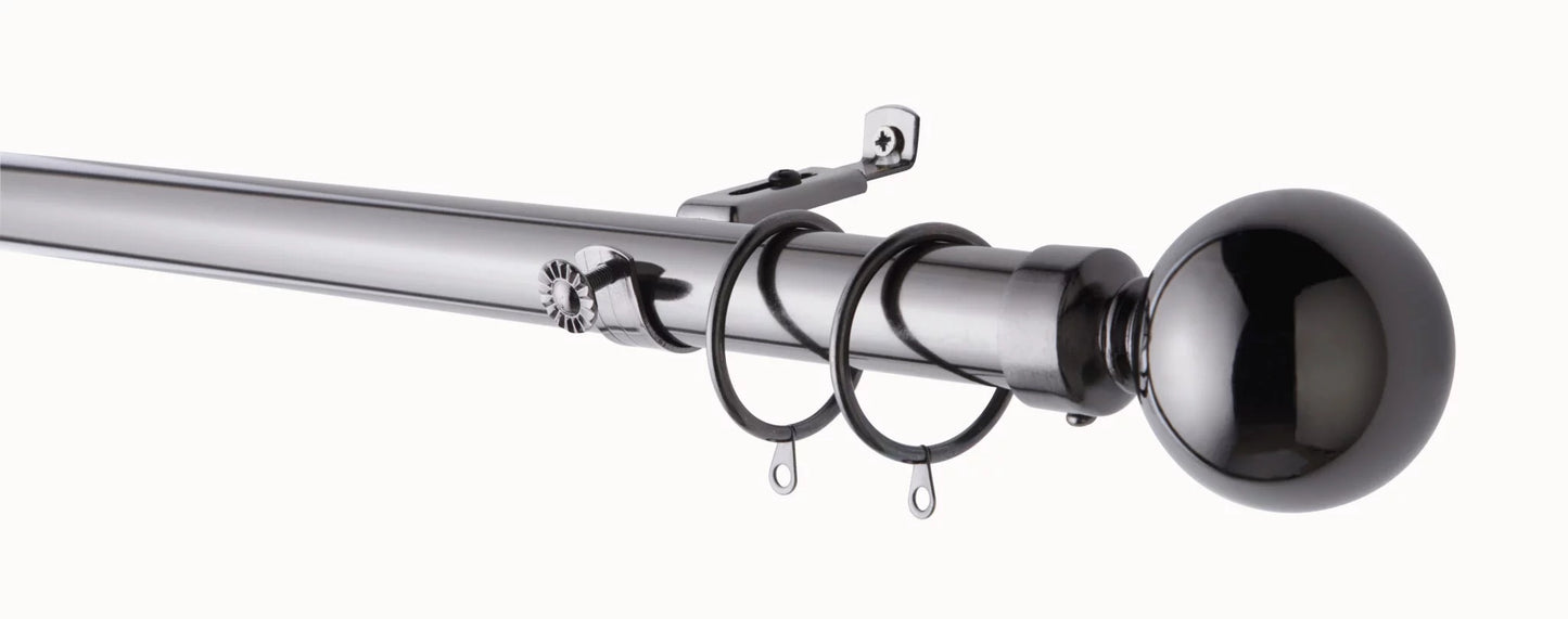 Extendable Curtain Pole 130-250cm Black Nickel