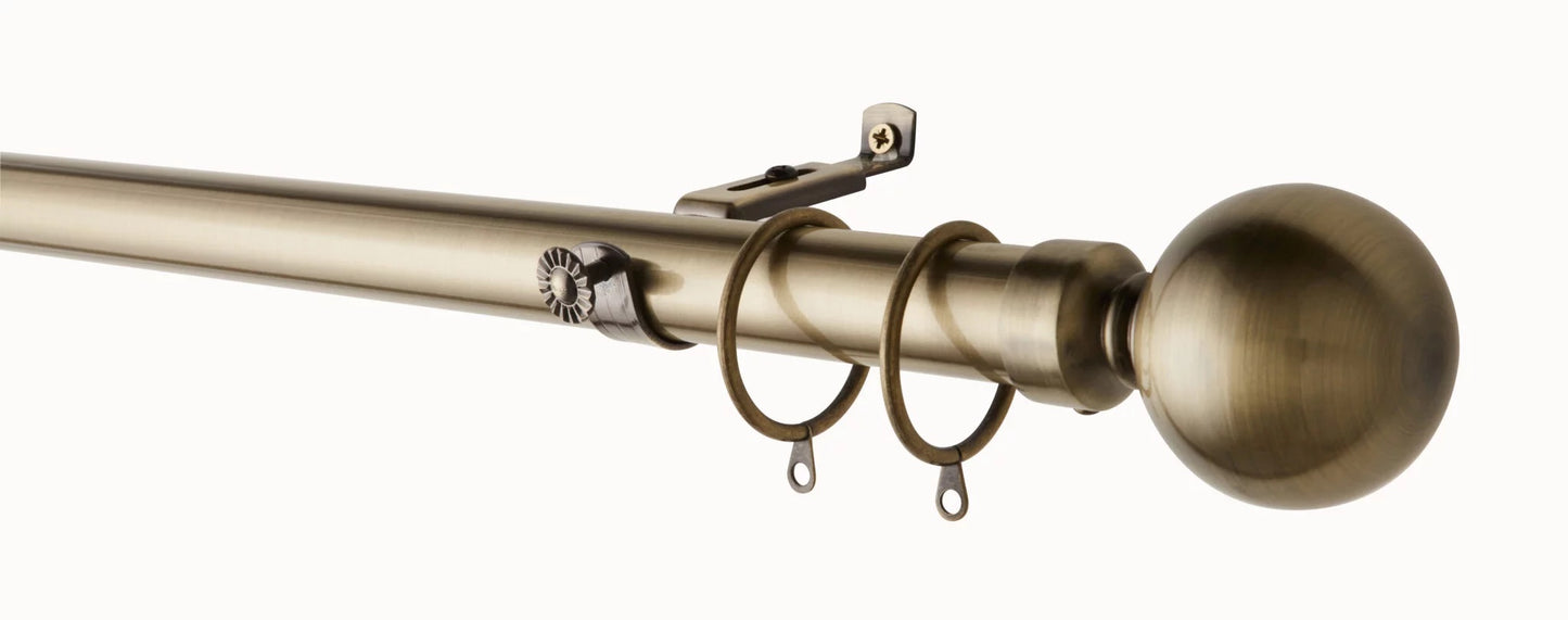 Extendable Curtain Pole 130-250cm Antique Brass