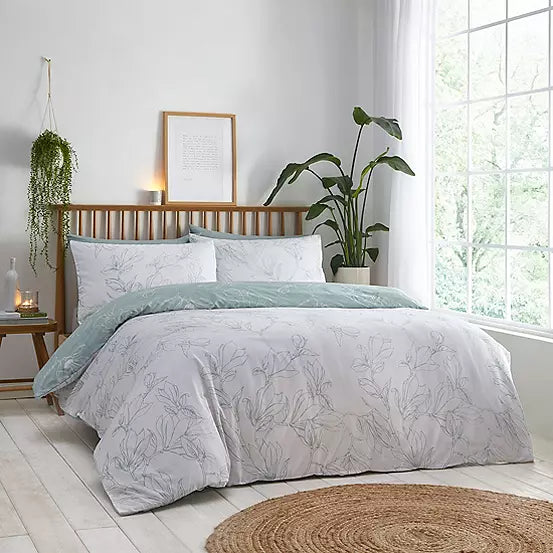 Linear Floral Green Duvet Cover Set by Portfolio Home