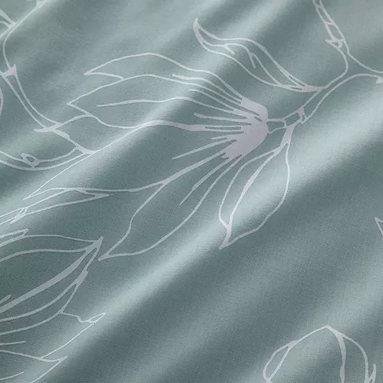 Linear Floral Green Duvet Cover Set by Portfolio Home