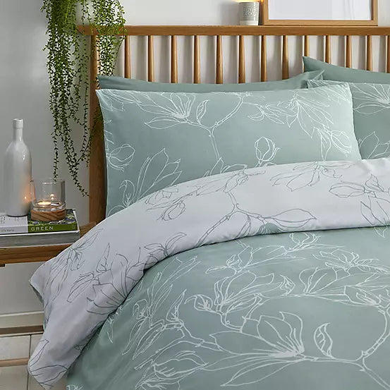 Linear Floral Green Duvet Cover Set by Portfolio Home