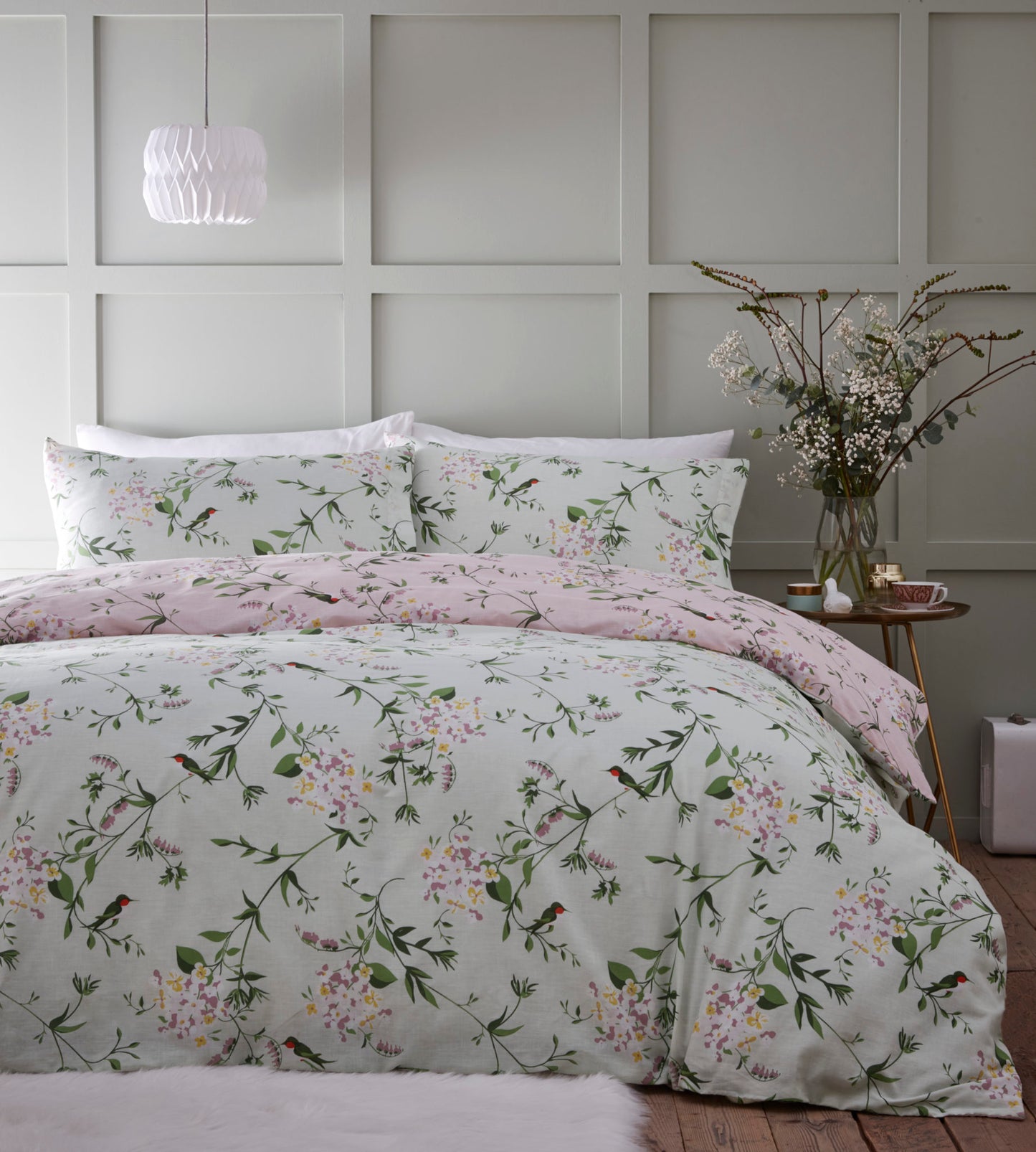 Hummingbird Pink Duvet Cover Set by Portfolio Home