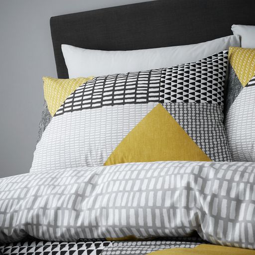 Larsson Geo Ochre Duvet Cover Set by Catherine Lansfield