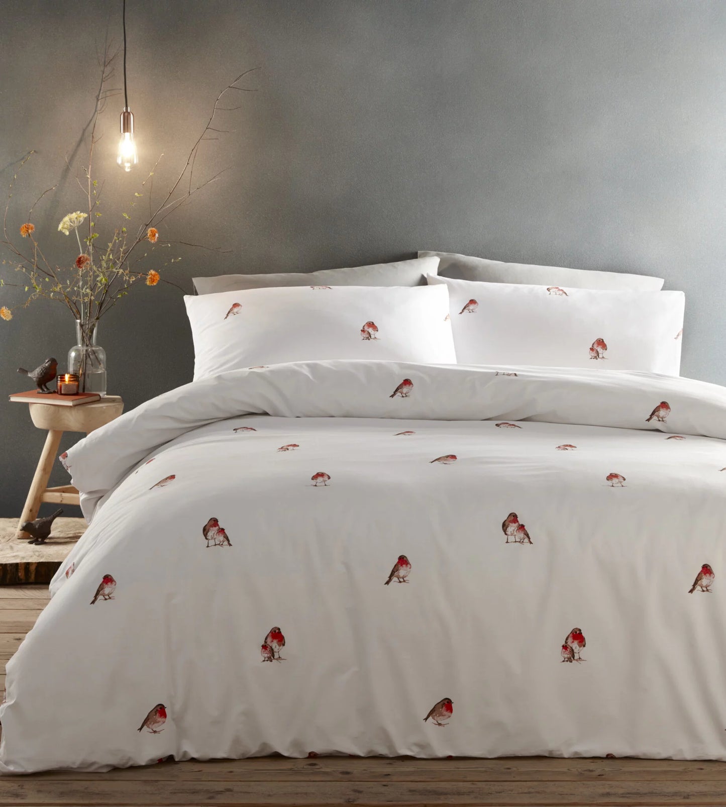 Robins White 100% Cotton Duvet Cover Set by Portfolio Home