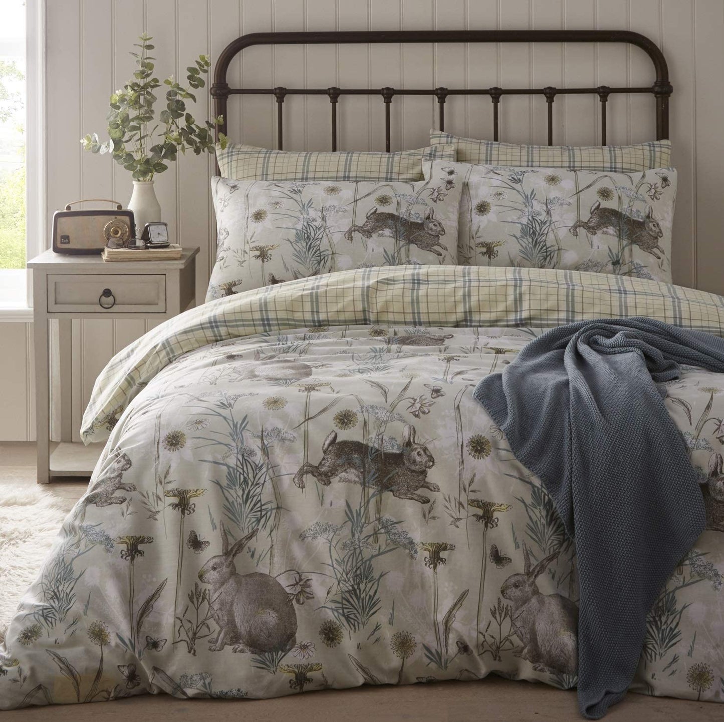 Rabbit Meadow Sage Duvet Cover Set by Portfolio Home
