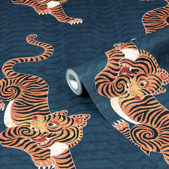 Tibetan Tiger Blue TTIGER/WP1/BLU by Furn.