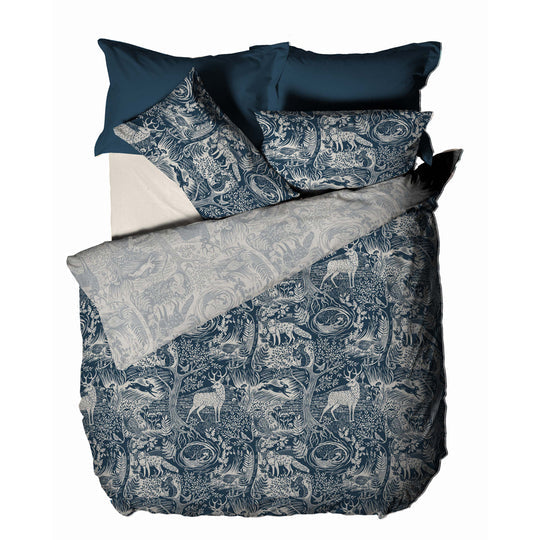 Winter Woods Animal Midnight Duvet Cover Set by Furn.
