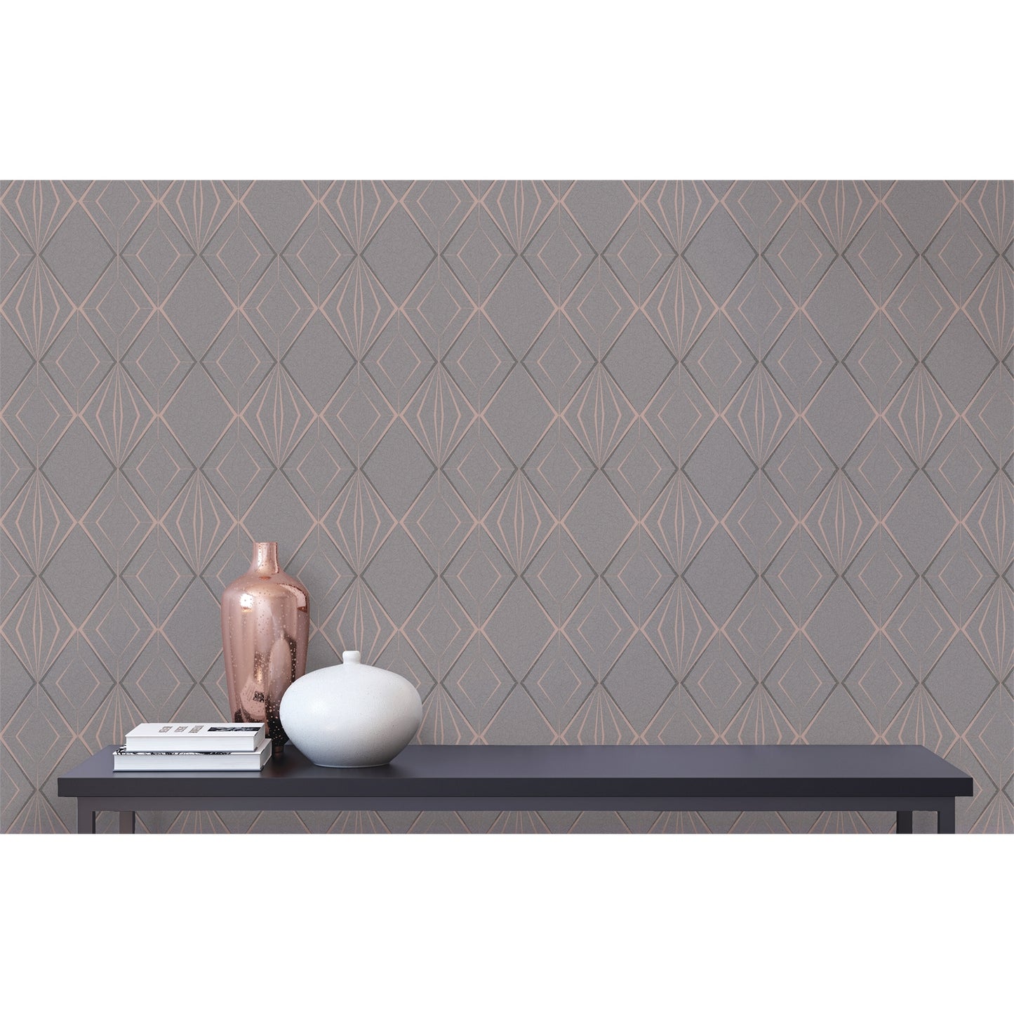 Antares Geo Charcoal/Rose Gold 35900 by Holden Decor