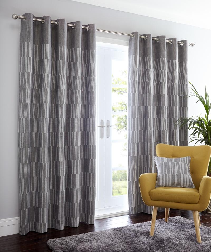 Detroit Eyelet Curtains Charcoal
