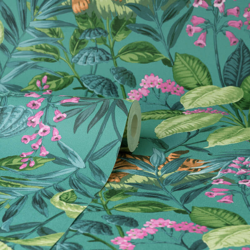 Rajah Tropical Tiger Teal M1732 by Crown