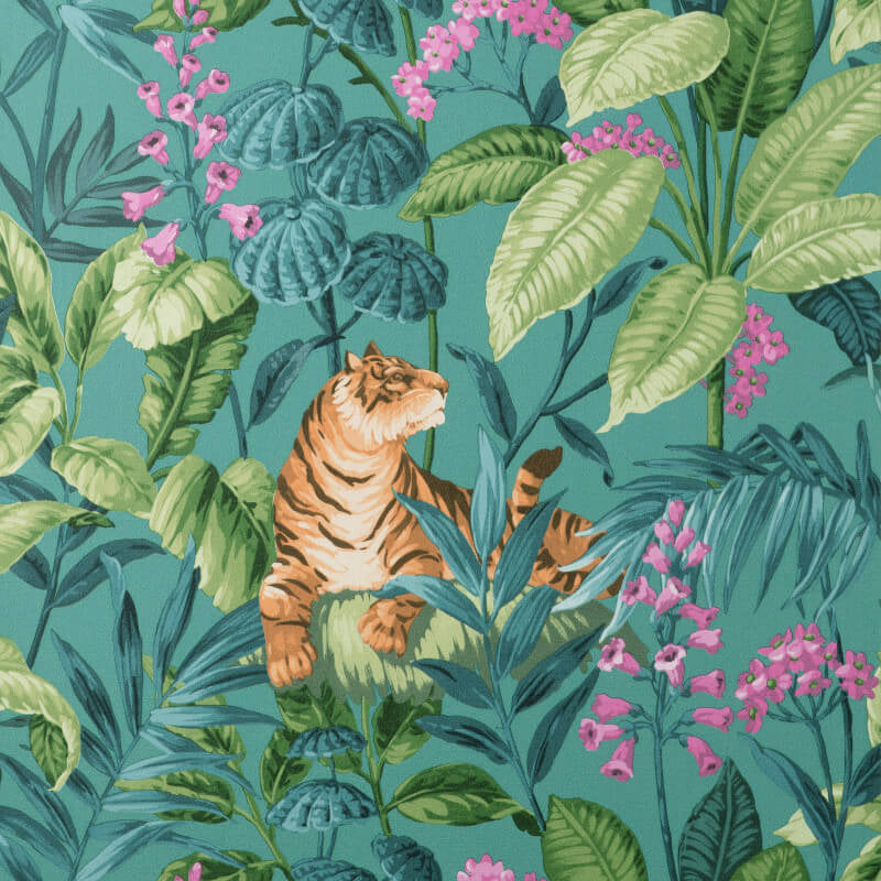 Rajah Tropical Tiger Teal M1732 by Crown