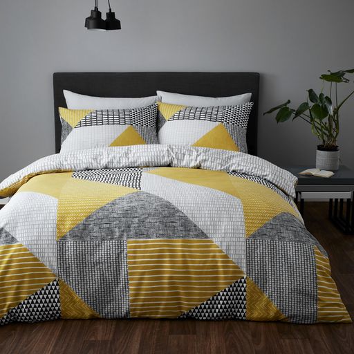 Larsson Geo Ochre Duvet Cover Set by Catherine Lansfield