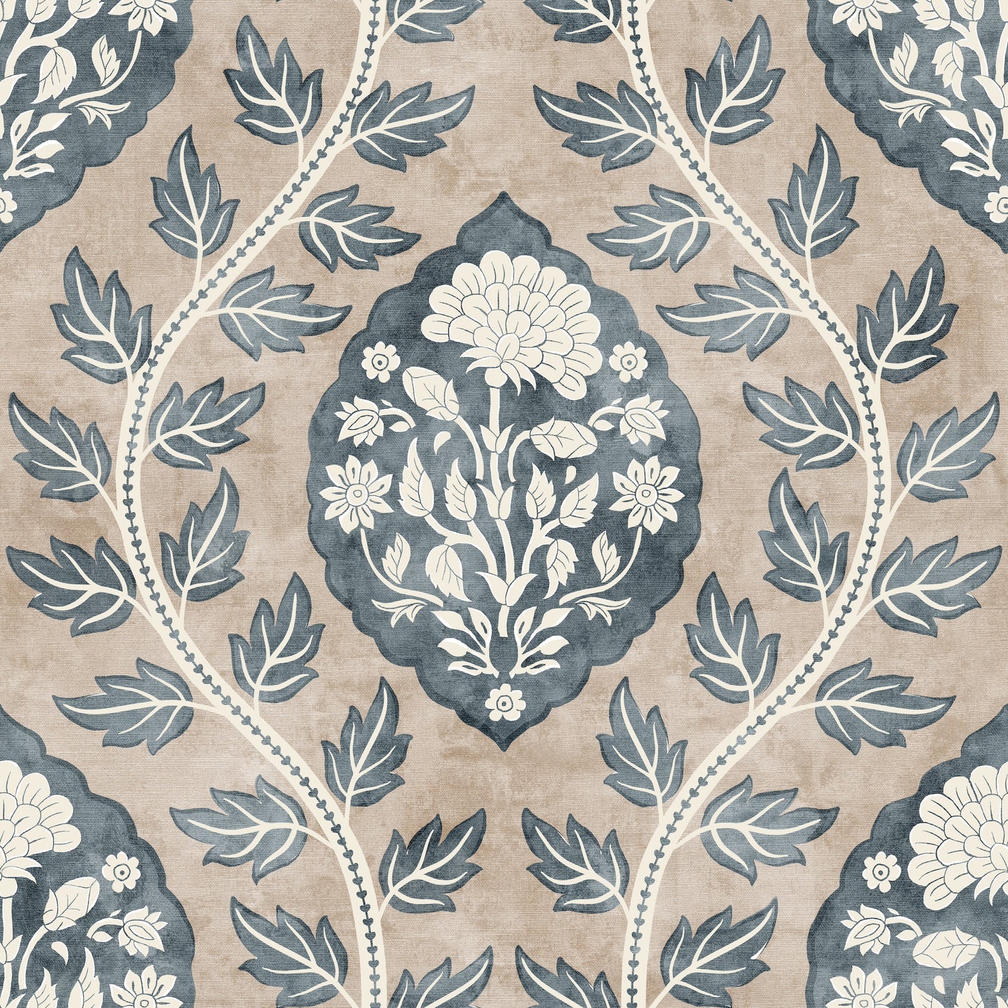 Floral Cartouche Stone Blue 100020EH by Esselle Home (DD)