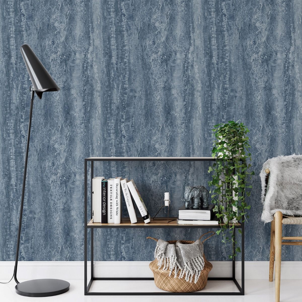 Eterna Marble Blue Wallpaper 186514 by Muriva