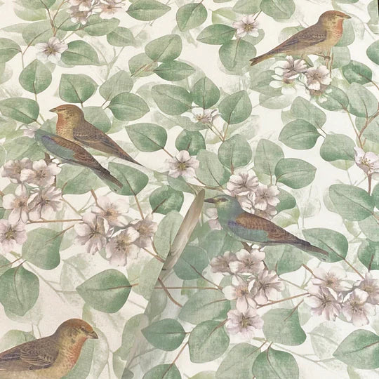 Birds & Blossoms Green 296402 by Arthouse (DD)
