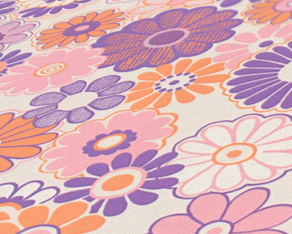 Retro Chic Floral Purple Pink 39535-1 by AS Creations