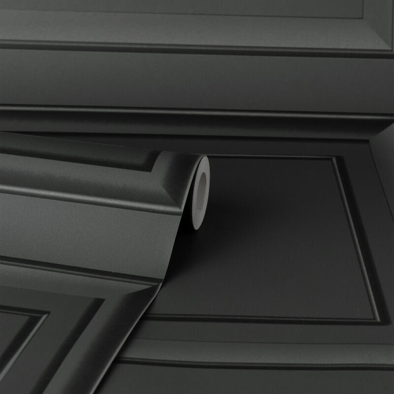 Square Panel Dark Grey Wallpaper FD43001 by Fine Decor