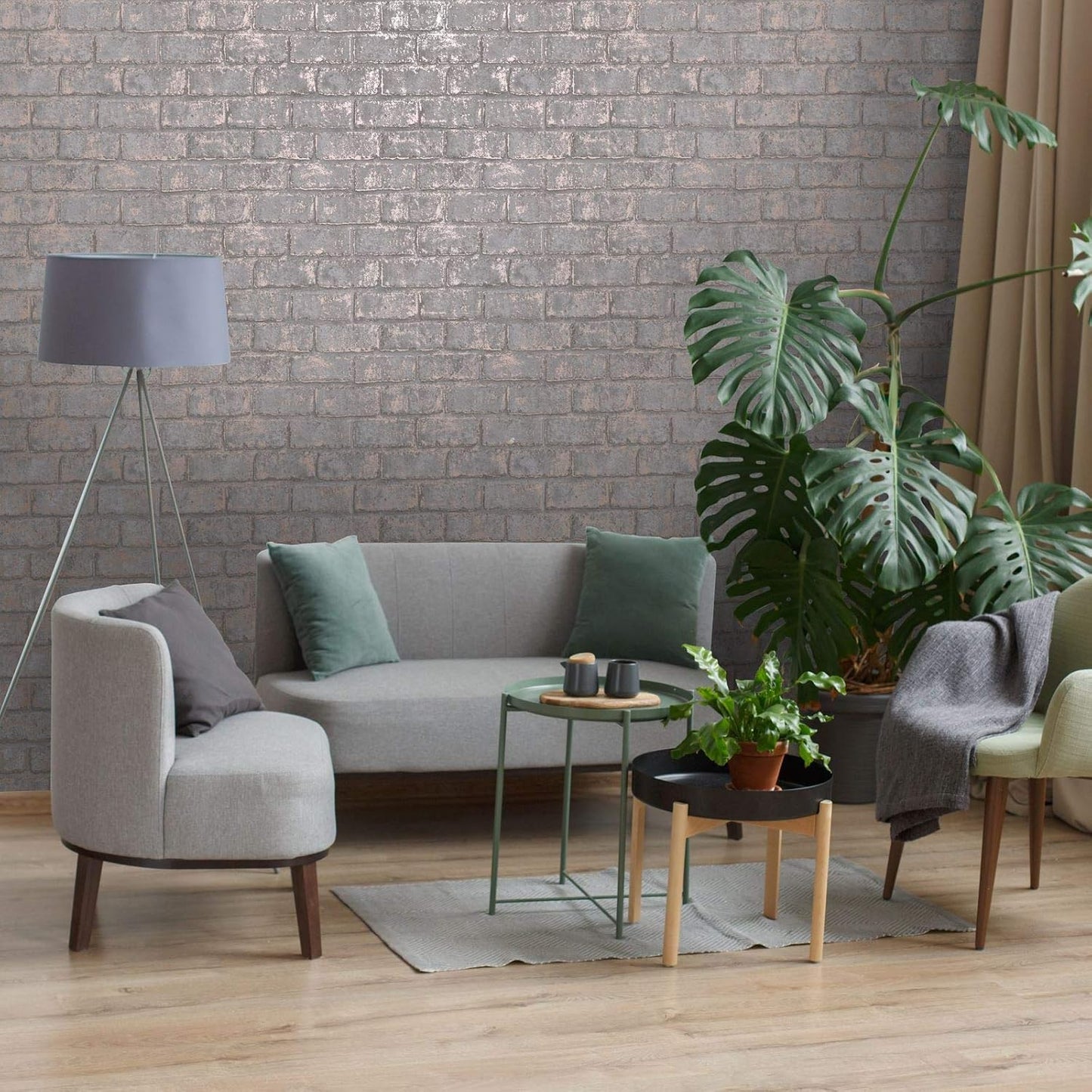 Glistening Brick Slate/Rose Gold 12951 by Holden Decor