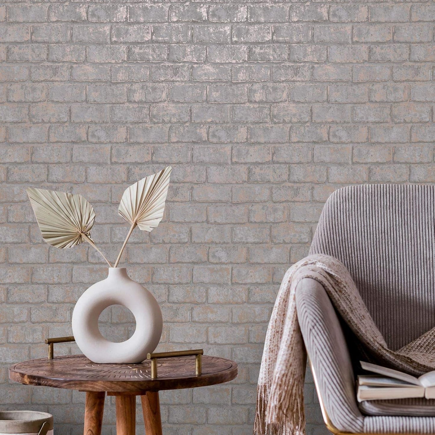 Glistening Brick Slate/Rose Gold 12951 by Holden Decor