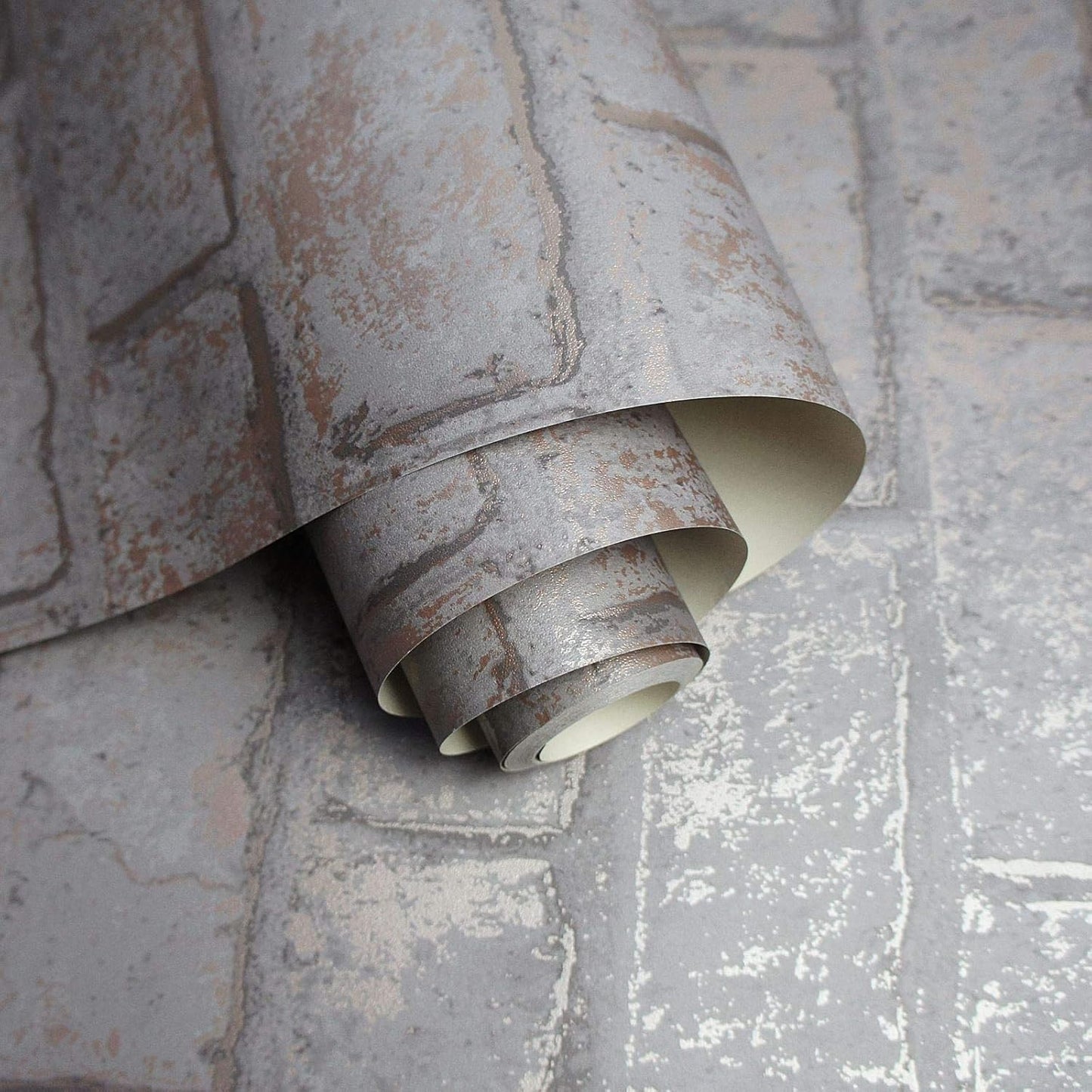 Glistening Brick Slate/Rose Gold 12951 by Holden Decor