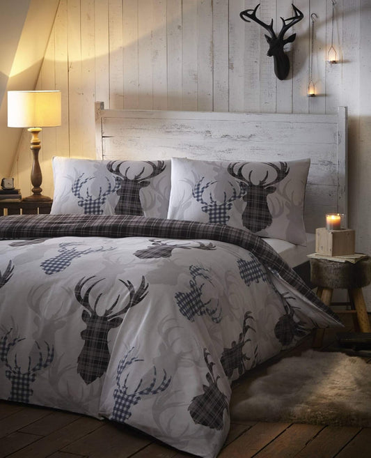 Tartan Stag Grey by Portfolio Home