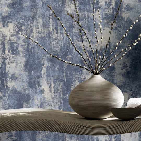 Stone Textures Navy & Silver 902108 by Arthouse