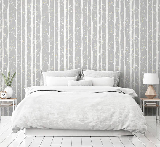 Pretty Trees Ochre/Grey 909504 by Arthouse (DD)