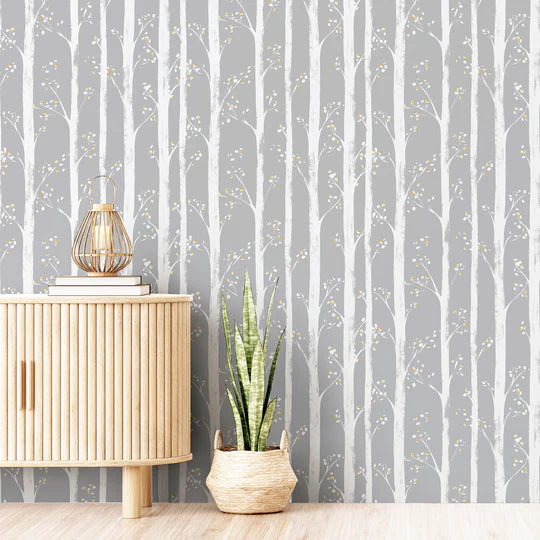 Pretty Trees Ochre/Grey 909504 by Arthouse (DD)