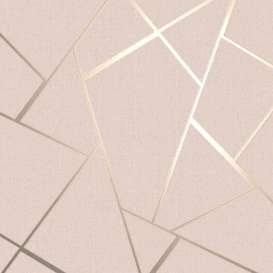 Quartz Fractal Blush Pink/Gold Glitter FD42682 by Fine Decor
