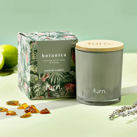 Botanica Peppermint & Citrus Scented Glass Candle by Furn.