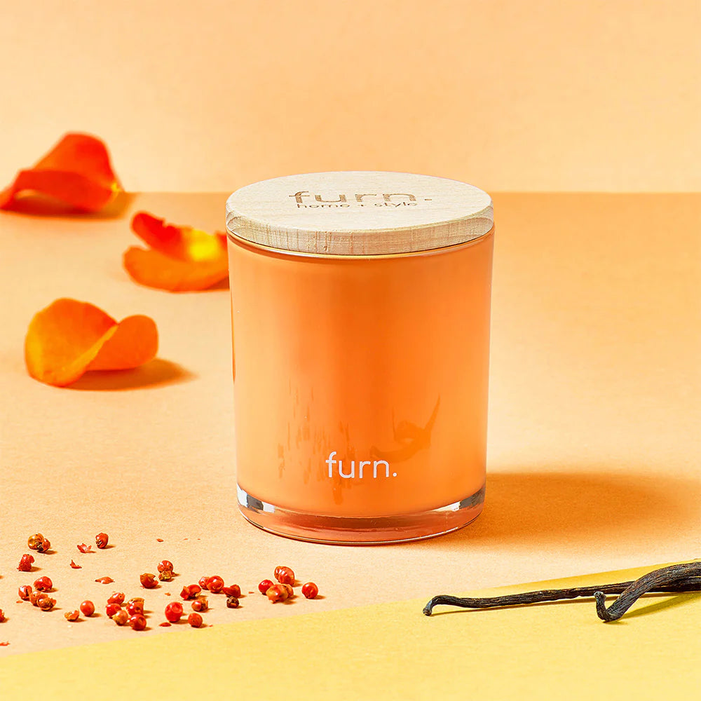 Kindred Bergamot, Berry, Vanilla & Patchouli Scented Glass Candle by Furn.