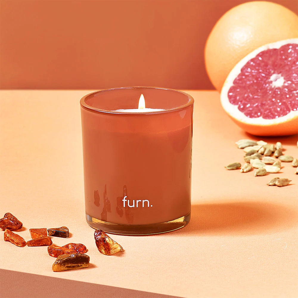 Wildings Amber, Cinnamon & Mandarin Scented Glass Candle by Furn.