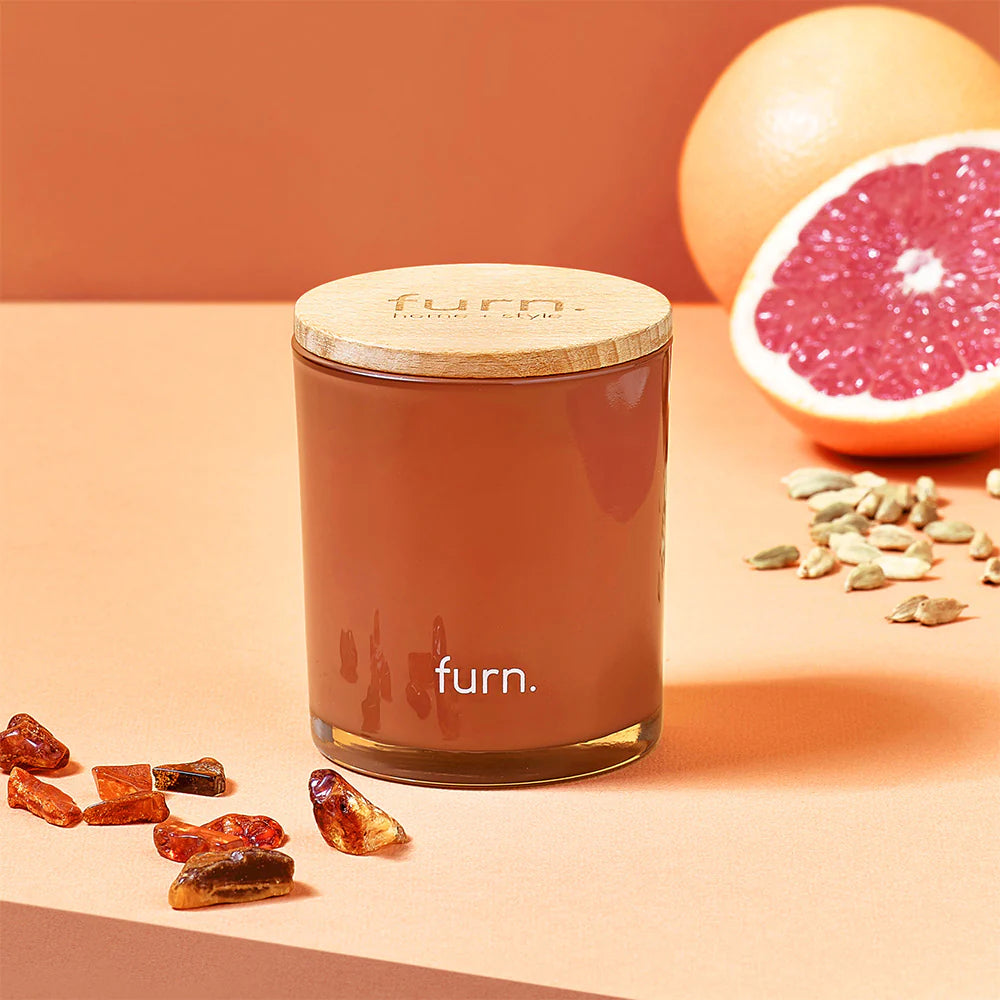 Wildings Amber, Cinnamon & Mandarin Scented Glass Candle by Furn.