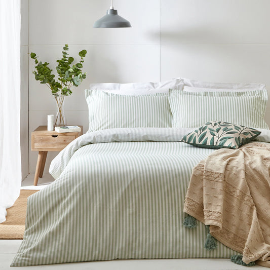 Hebden Reversible 100% Cotton Duvet Cover Set Eucalyptus by Yard