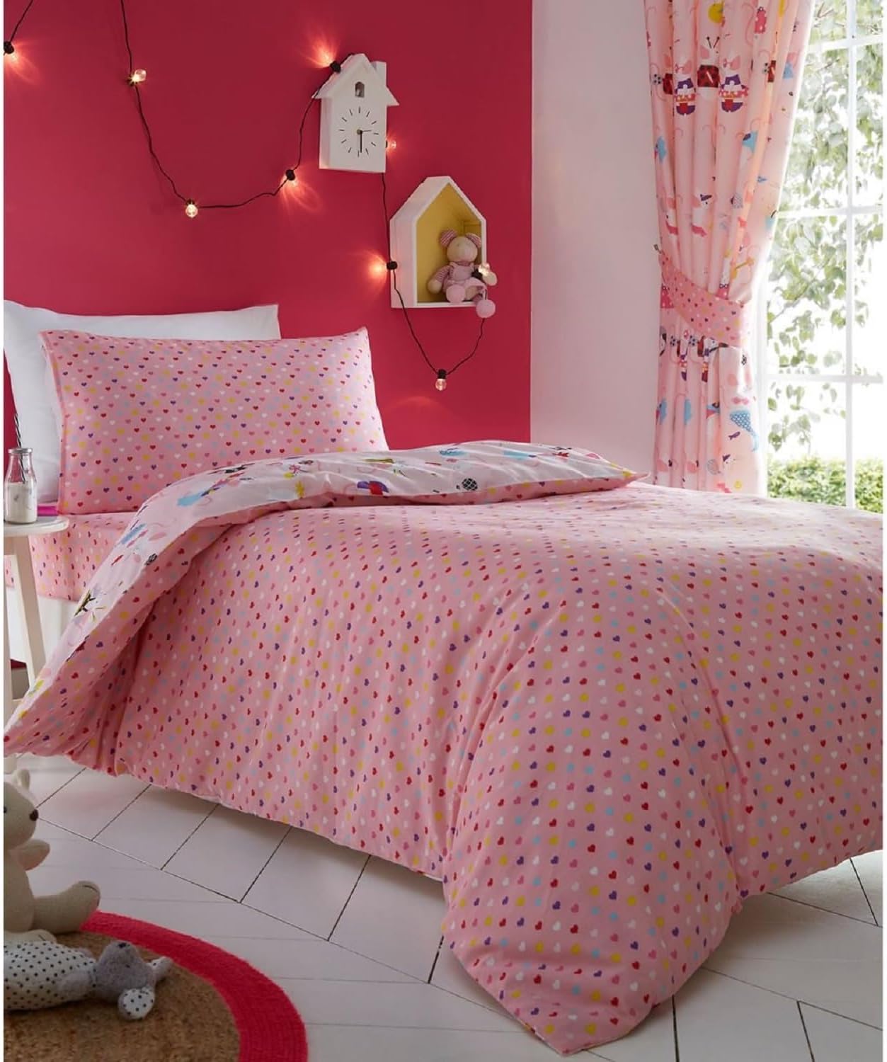 Let's Play Reversible Duvet Cover Set Pink by Portfolio Home