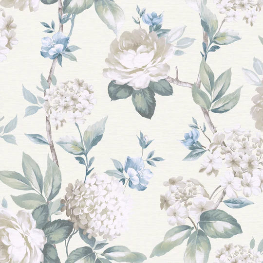 Keeka Floral Blue Cream 923802 by Arthouse (DD)