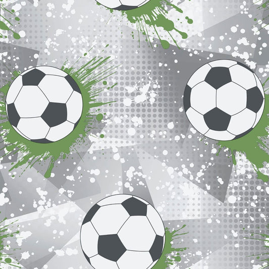 Football Frenzy Grey & Green Wallpaper 14092 by Holden Decor