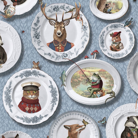 Vintage Tea Party Blue Wallpaper 13941 by Holden Decor