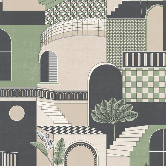 Medina Green Wallpaper 13100 by Holden Decor