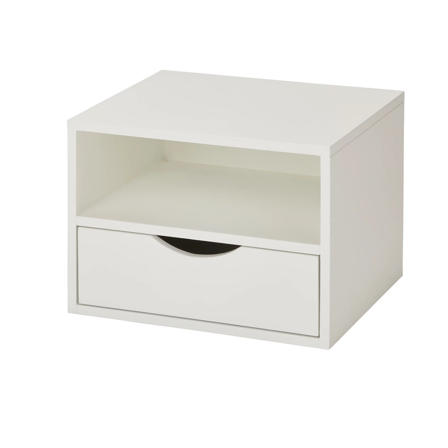 Monda Matt White MDF 1 Drawer Wall Mounted Bedside Table