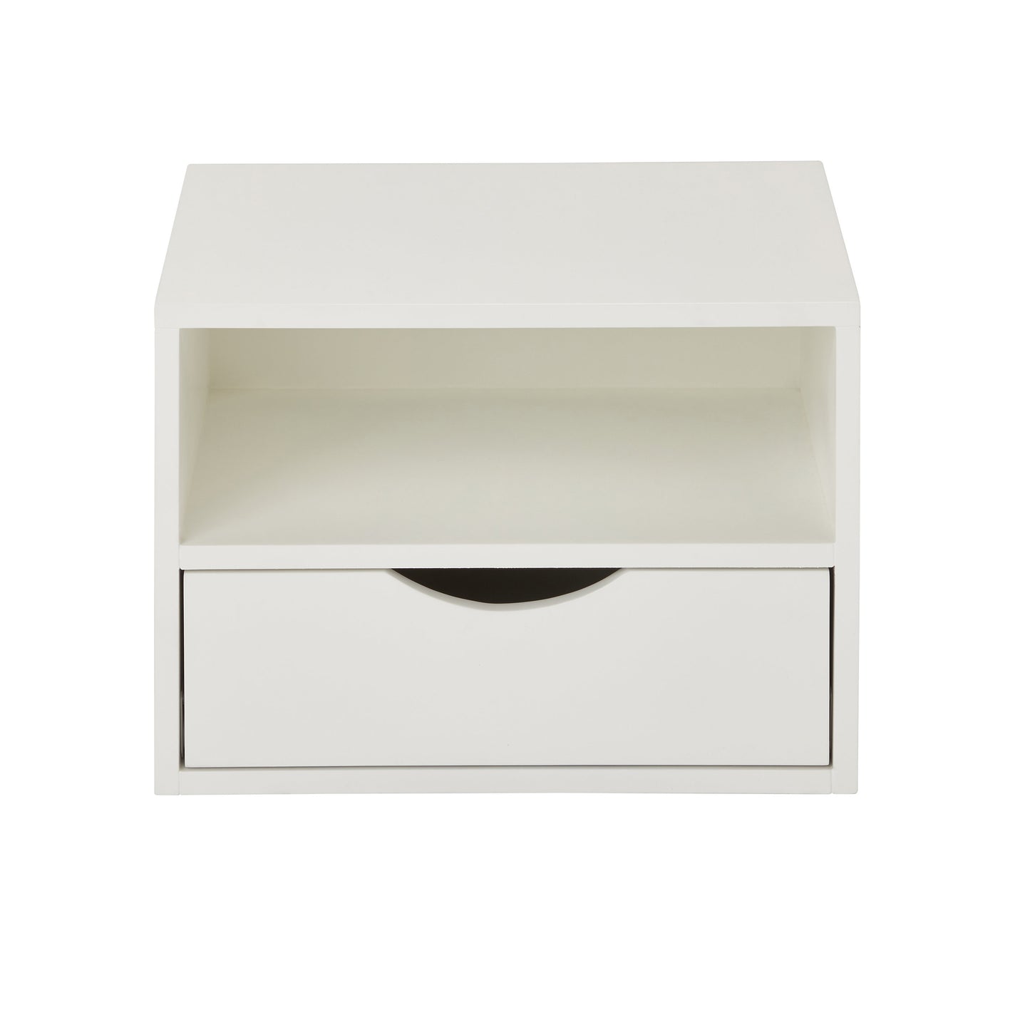 Monda Matt White MDF 1 Drawer Wall Mounted Bedside Table