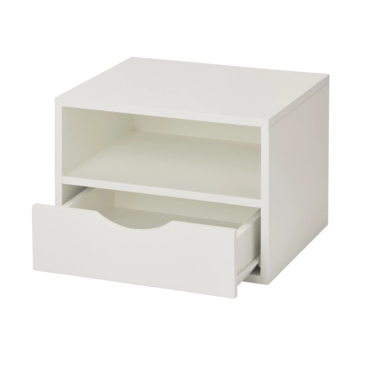 Monda Matt White MDF 1 Drawer Wall Mounted Bedside Table