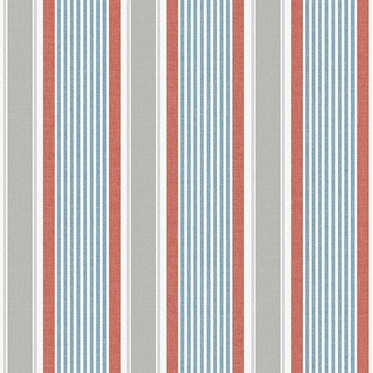Nautical Stripe Red/Blue11700 by Holden Decor