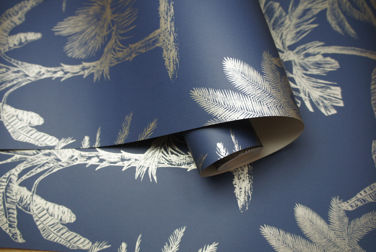 Glistening Tropical Tree Navy 12821 by Holden Decor