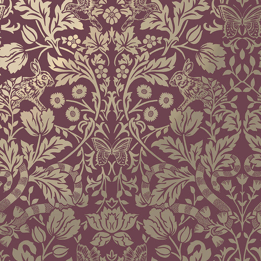 Metallic Mirrored Floral Red 13420 by Holden Decor