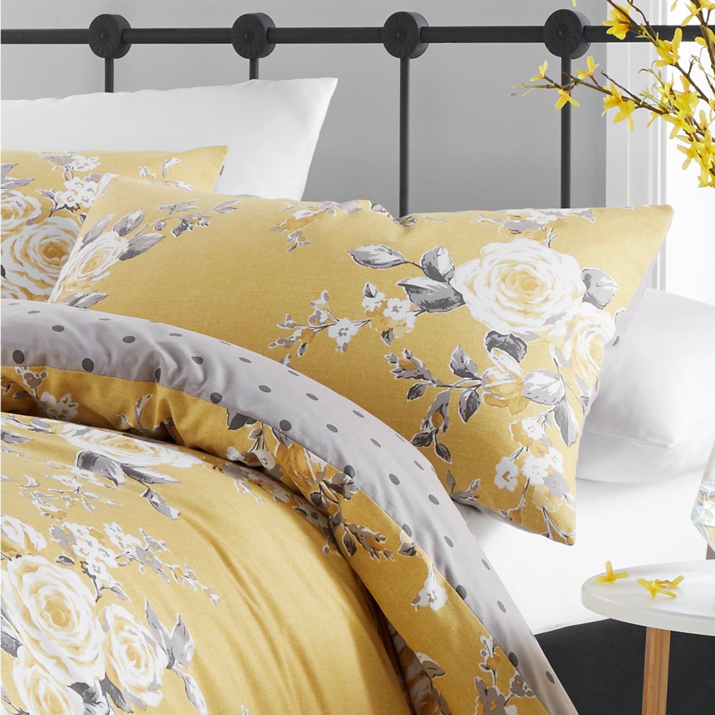 Canterbury Floral Ochre Duvet Cover Set by Catherine Lansfield