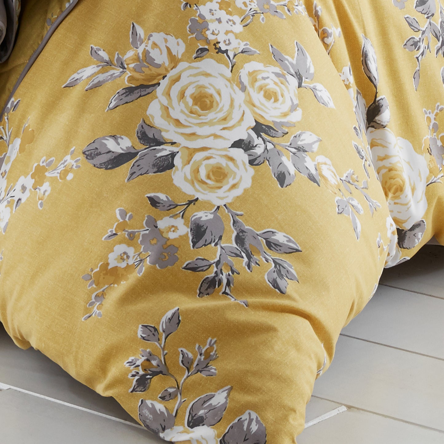 Canterbury Floral Ochre Duvet Cover Set by Catherine Lansfield